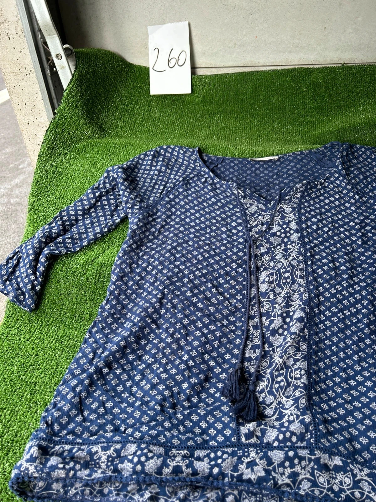 Blouse azul marinho vintage Armand Thierry tamanho 4, L / 100% viscose – photo 4